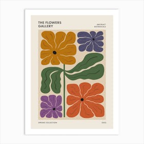 The Flowers Gallery Abstract Retro Floral 2 Art Print