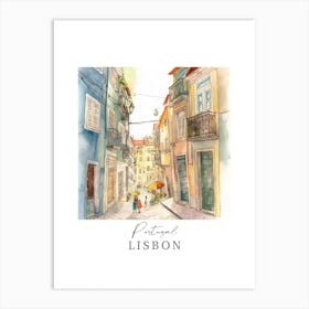 Portugal Lisbon Storybook 2 Travel Poster Watercolour Art Print