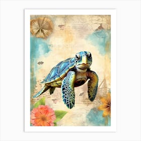 Beach House Sea Turtle  14 Art Print