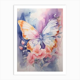 Butterfly And Flowers Art Print