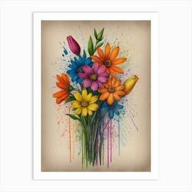 Colorful Flowers 1 Art Print