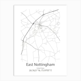 East Nottingham,United States Minimalist Map Art Print