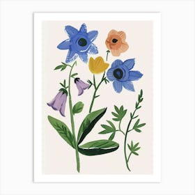 Painted Florals Canterbury Bells 2 Art Print