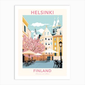 Helsinki, Finland, Flat Pastels Tones Illustration 3 Poster Art Print