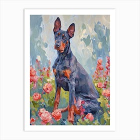 Doberman Pinscher Acrylic Painting 3 Art Print