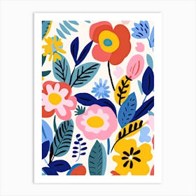 Whimsical Bloomscape; Matisse'S Inspired Flower Market Elegance Art Print
