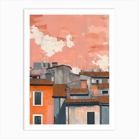 Milano Rooftops Morning Skyline 1 Art Print