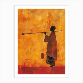 African Woman With A Stick Art Print