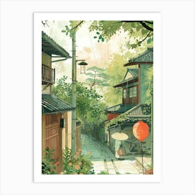 Kyoto Japan 10 Retro Illustration Art Print