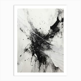 Disintegration Abstract Black And White 3 Art Print