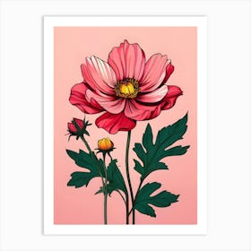 Pink Cosmos 3 Art Print