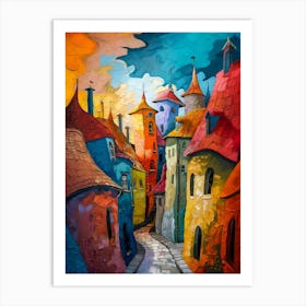 Colorful City Street Art Print