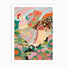 Maximalist Bird Painting Chicken 5 Art Print