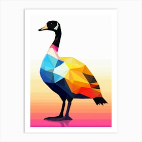 Colourful Geometric Bird Canada Goose 2 Art Print