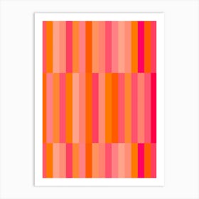 Abstract Striped Pink and Orange Art Print