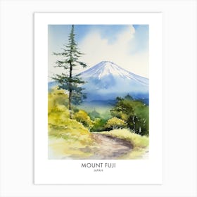 Mount Fuji 3 Watercolour Travel Poster Art Print