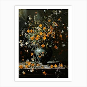 Baroque Floral Still Life Buttercup 2 Art Print