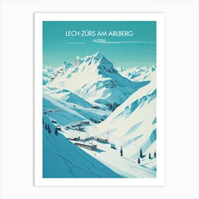 Poster Of Lech Zurs Am Arlberg   Austria, Ski Resort Illustration 1 Art Print
