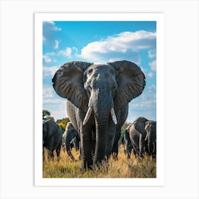 Herd Of Elephants Art Print