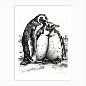 King Penguin Snuggling With Their Mate 2 Art Print