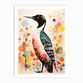 Bird Painting Collage Loon 2 Art Print