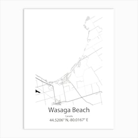 Wasaga Beach,Canada Minimalist Map Art Print