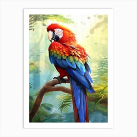 Rainbow Majesty: Parrot Bird Art Art Print