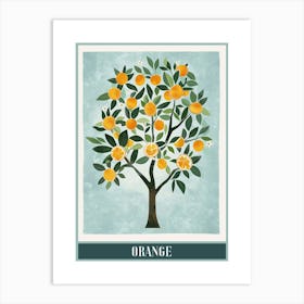 Orange Tree Flat Illustration 4 Poster Art Print