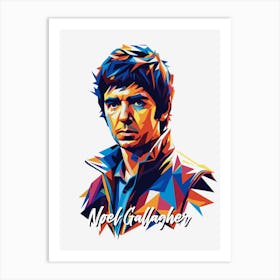 Oasis Noel Gallagher 01 Portrait Music Icon Style WPAP Pop Art Art Print