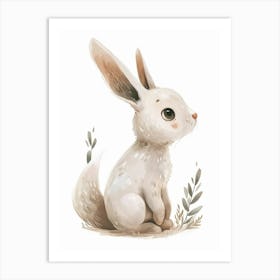 Silver Fox Rabbit Kids Illustration 2 Art Print