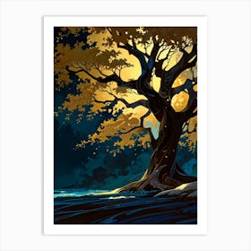 Tree At Night 3 Art Print