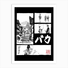 Page Manga 02 Noir Art Print