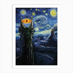 Lord Of The Rings Vincent Van Gogh Starry Night Art Print