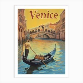 Aihrgdesign A Vintage Travel Poster Of Venice 5 Art Print