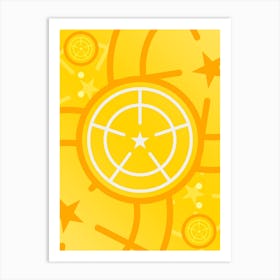 Geometric Abstract Glyph in Happy Yellow and Orange n.0097 Art Print