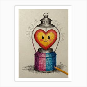 Heart Shaped Lantern Art Print