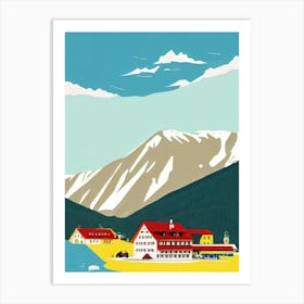 Nassfeld, Austria Midcentury Vintage Skiing Poster Art Print