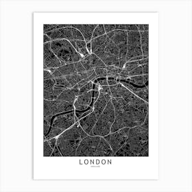 London Black And White Map Art Print