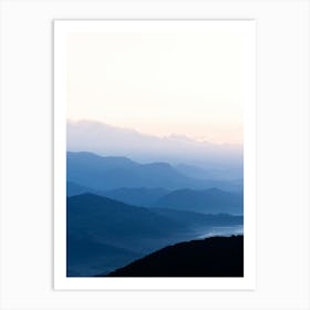 Blue hour Over The Mountains Art Print