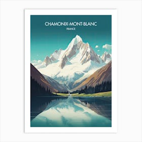 Poster Of Chamonix Mont Blanc   France, Ski Resort Illustration 2 Art Print
