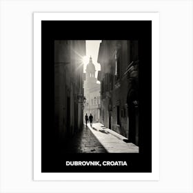 Poster Of Dubrovnik, Croatia, Mediterranean Black And White Photography Analogue 2 Art Print