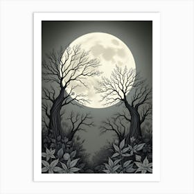 Full Moon In The Forest 11 Art Print