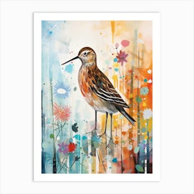 Bird Painting Collage Dunlin 2 Art Print