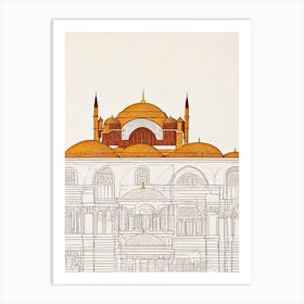 Hagia Sophia 3 Istanbul Boho Landmark Illustration Art Print