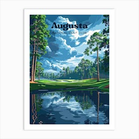 Augusta National Golf Club Masters Digital Travel Illustration Art Print