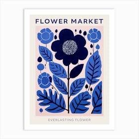 Blue Flower Market Poster Everlasting Flower Market Poster 1 Art Print