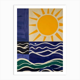 Sun And Waves Art Print