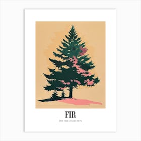 Fir Tree Colourful Illustration 3 Poster Art Print