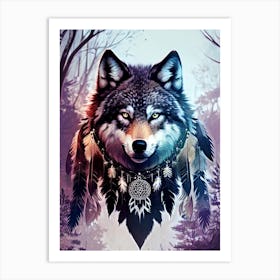 Wolf In The Woods 19 Art Print