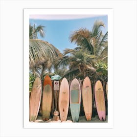 Surfboards On The Beach 1 Art Print